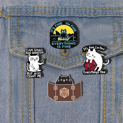 Fun Cat Pins - Standoff Kitty, I'm Fine, and More!