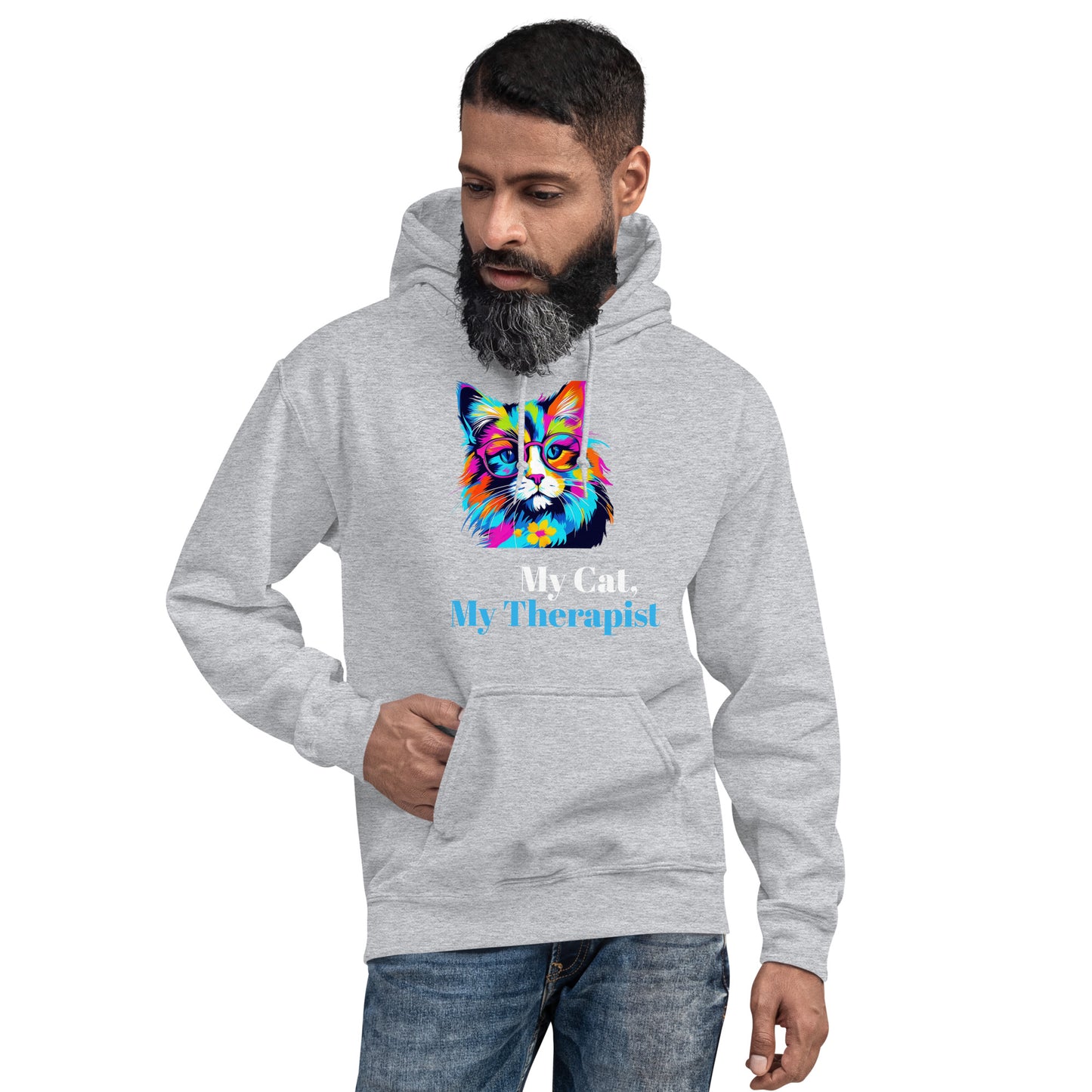 My Cat, My Therapist Lightweight Hoodie